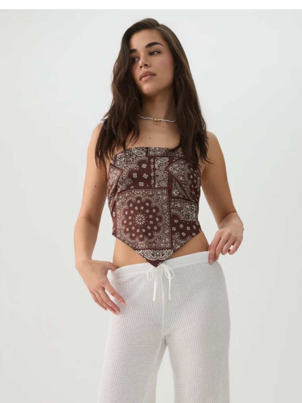 BNWT Ardene Brown Bandana Top